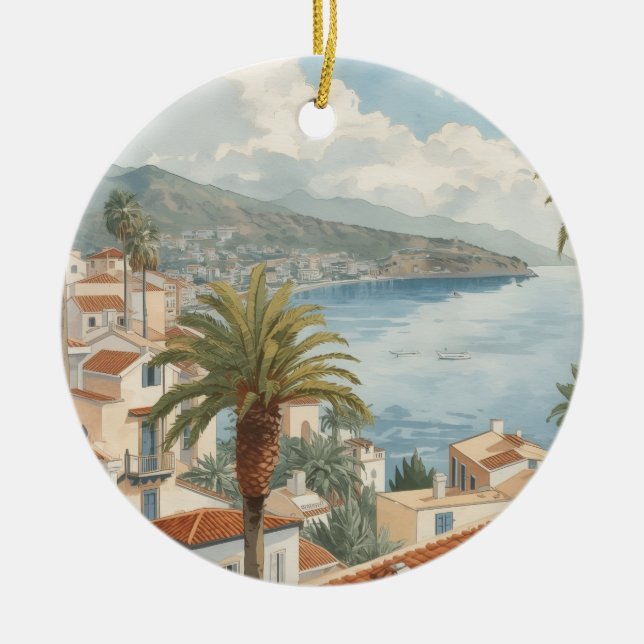 Balearic Islands Vintage French Travel Keramik Ornament (Vorne)