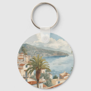 Balearische Inseln Vintage Französische Reise Schlüsselanhänger