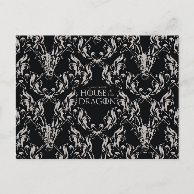 Balerion Skull Pattern Postkarte (Vorderseite)