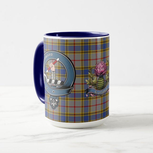 Balfour Clan Abzeichen & Tartan Tasse (Vorderseite Links)