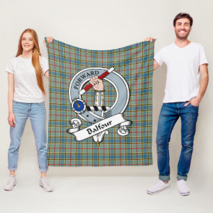 Balfour Modern Clan Abzeichen Tartan Kariert Fleecedecke