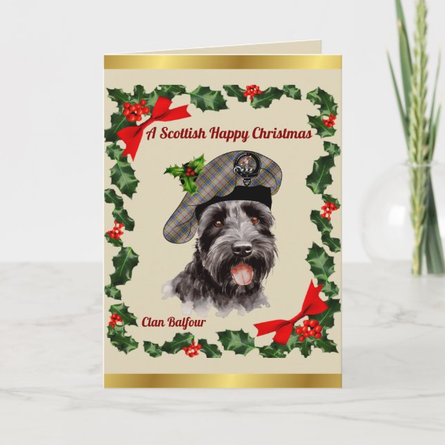 Balfour Scottie Dog Personalisiert Xmas Karte (Vorderseite)