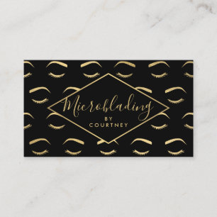 Bälge und Lashes Mikroblende Schwarz/Gold Visitenkarte