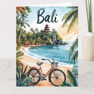 Bali Beach mit Fahrrad - Tropische Reise Karte