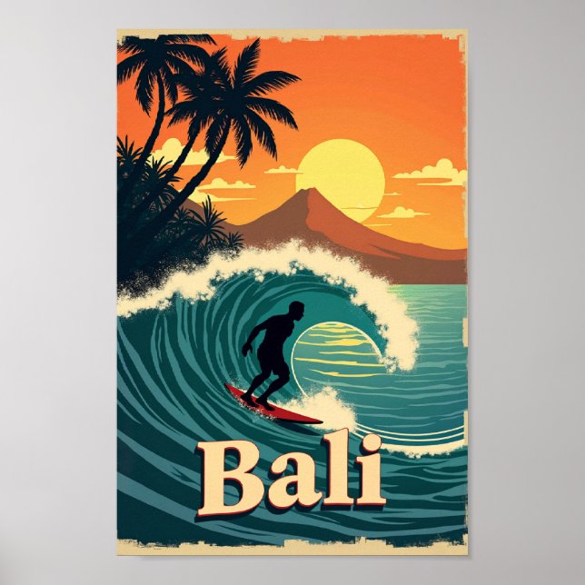 Bali Bliss – A Retro Surf Paradise Poster (Vorne)