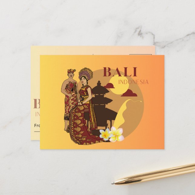 Bali Bliss: Liebe im Paradies Postkarte (Vorderseite/Rückseite Beispiel)