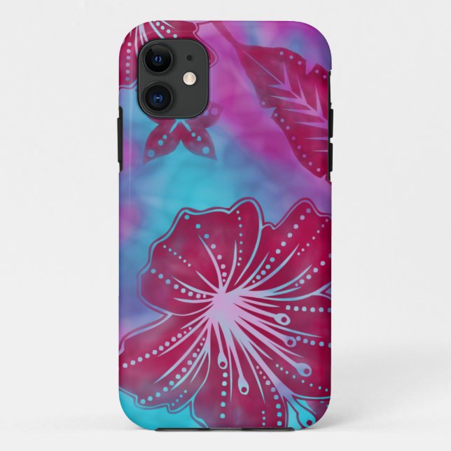Bali-Blumen-Batik tropischer iPhone 5 Fall Case-Mate iPhone Hülle (Rückseite)