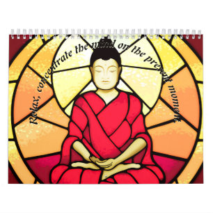 Bali Buddha Fleckglas Kalender