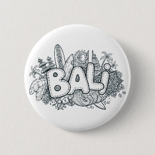 Bali-Gekritzel Button