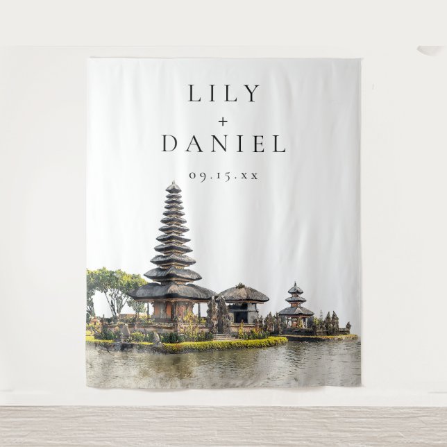 Bali-Hochzeitsfoto-Hintergrund Wandteppich (Vorderseite)