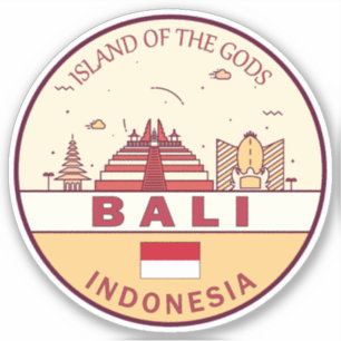 Bali Indonesia City Skyline Emblem Aufkleber