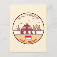 Bali Indonesia City Skyline Emblem