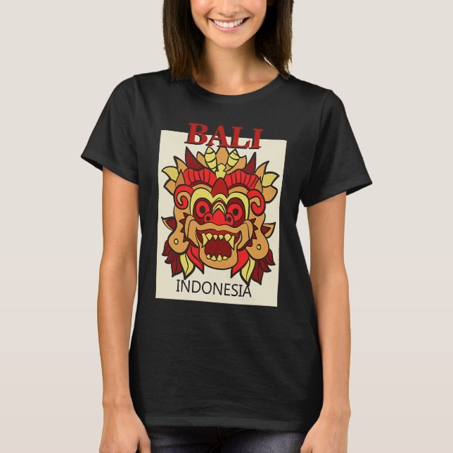 Bali Indonesia Dragon Mask Island Travel Holiday A T-Shirt (Vorderseite)
