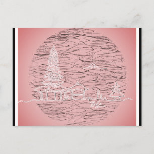 Bali Indonesia Pink Travel Postkarte