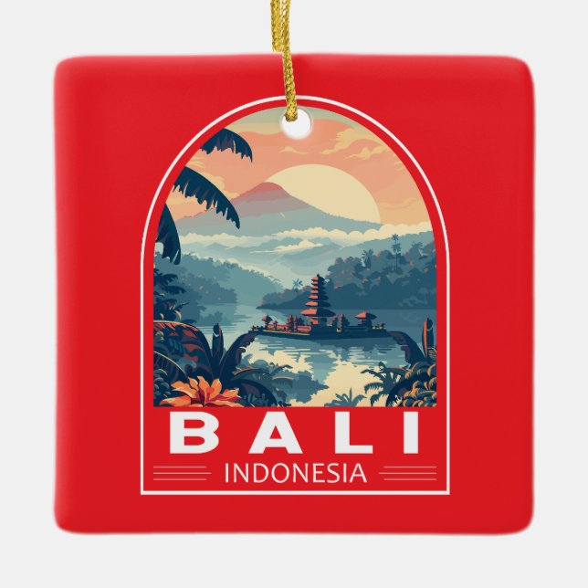 Bali Indonesia Reisen Vintag Keramikornament (Vorderseite)