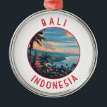 Bali Indonesia Retro Distressed Circle Ornament Aus Metall<br><div class="desc">Bali Retro Vektor Reise Design. Bali ist eine Insel in Südostasien,  die für ihre Strände,  Tempel und Kultur bekannt ist. Es ist auch Zuhause für das Meeresleben,  Safariparks und Kunst.</div>