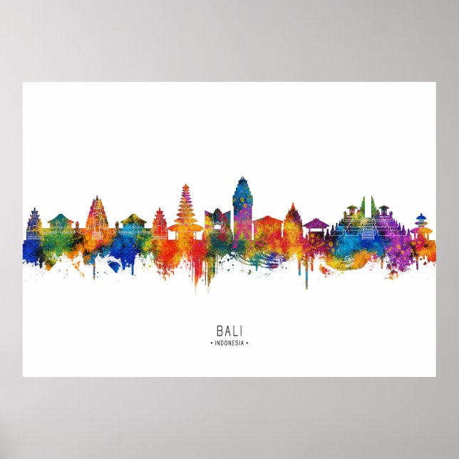 Bali Indonesia Skyline Poster (Vorne)