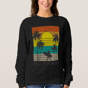 Bali Indonesia Surfer SurfGirl Palm Tree Vacat Sweatshirt