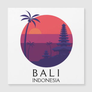 Bali Indonesia Temple Vintage Travel Magnetkarte