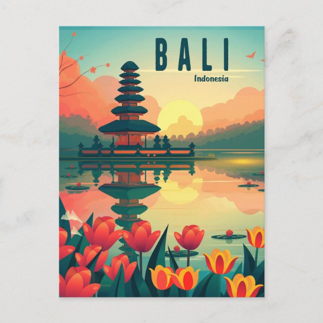 Bali Indonesia Travel Postkarte (Vorderseite)