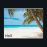 Bali Indonesia Tropical Beach Palm Tree Travel Postkarte<br><div class="desc">Jeder würde Liebe, diese Reise-Postkarte mit einem Foto des Ozeans und einer Palme an einem tropischen Strand von Bali, Indonesien zu erhalten!</div>
