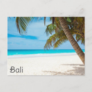 Bali Indonesia Tropical Beach Palm Tree Travel Postkarte