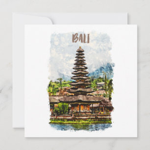 Bali Indonesia Ulun Danu Beratan Greeting Card Karte