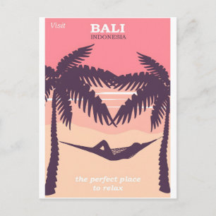 Bali Indonesia Vintage Poster Postkarte