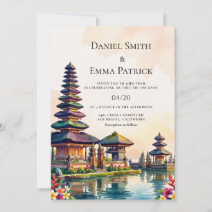 Bali Indonesien Ansicht Ziel Hochzeit Einladung