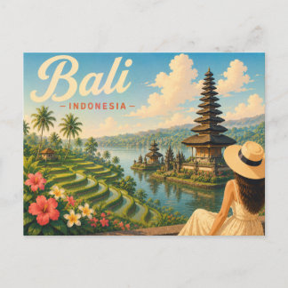 Bali, Indonesien - Die Dame mit dem Hut Reisen  Postkarte