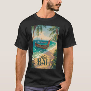 Bali Indonesien Illustration Reise Kunst Vintage T-Shirt