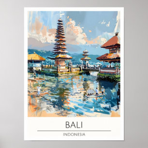 Bali Indonesien Kunst Illustration Reise Poster