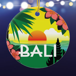 Bali Indonesien Memento im Vintage-Reisestil Keramik Ornament