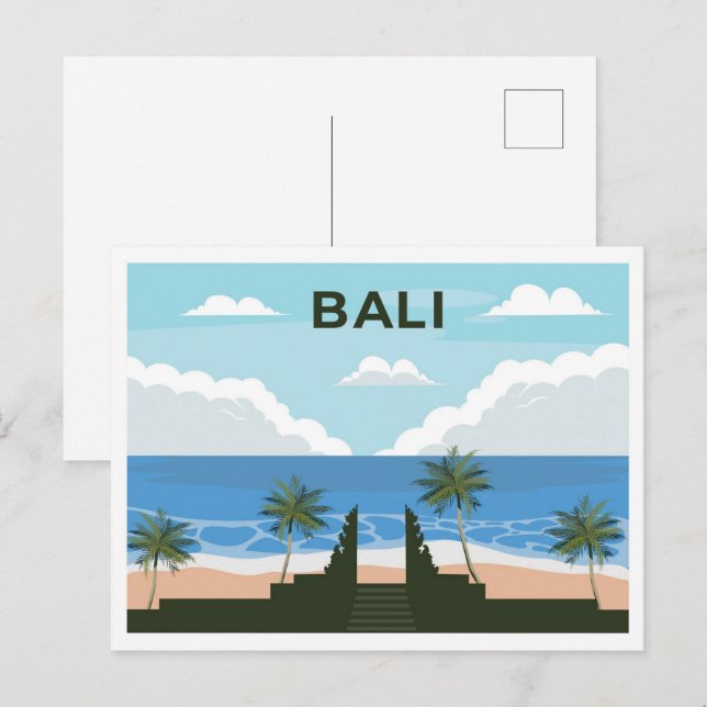 Bali Indonesien Reisestellenbeispiel Postkarte (Vorne/Hinten)