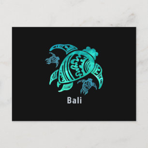 Bali Indonesien Sea Blue Tribal Turtle Ankündigungspostkarte