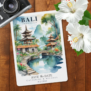 Bali Indonesien Tropische Asiatische Hochzeitsdest Save The Date