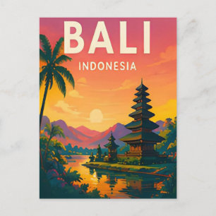 Bali Indonesien Tropischer Tempel Insel Escape Postkarte