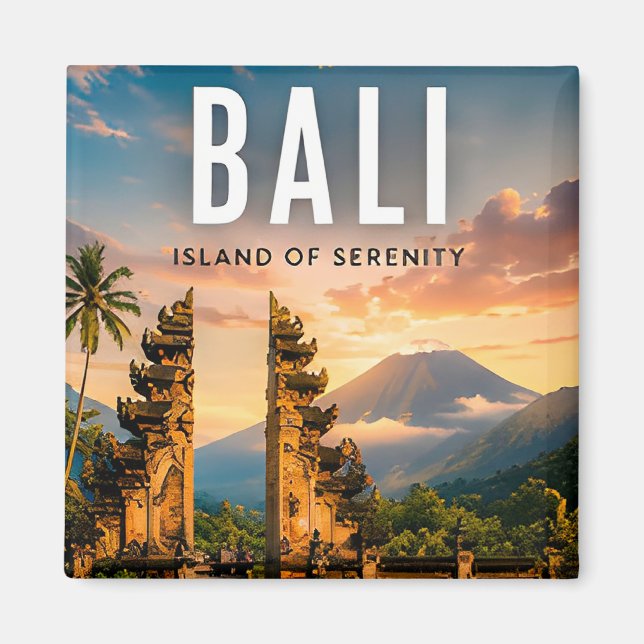 🌺 Bali Indonesien Tropischer Tempel Magnet (Vorne)