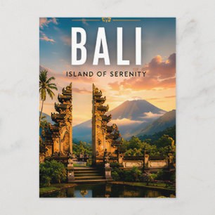 🌺 Bali Indonesien Tropischer Tempel Postkarte