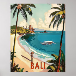 Bali, Indonesien Vintag Poster