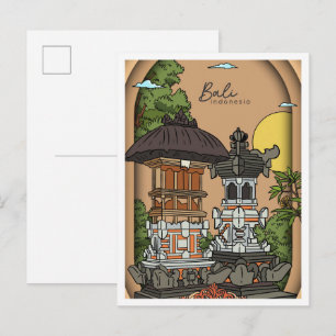 Bali Land Gottes Indonesien Reise Postkarte