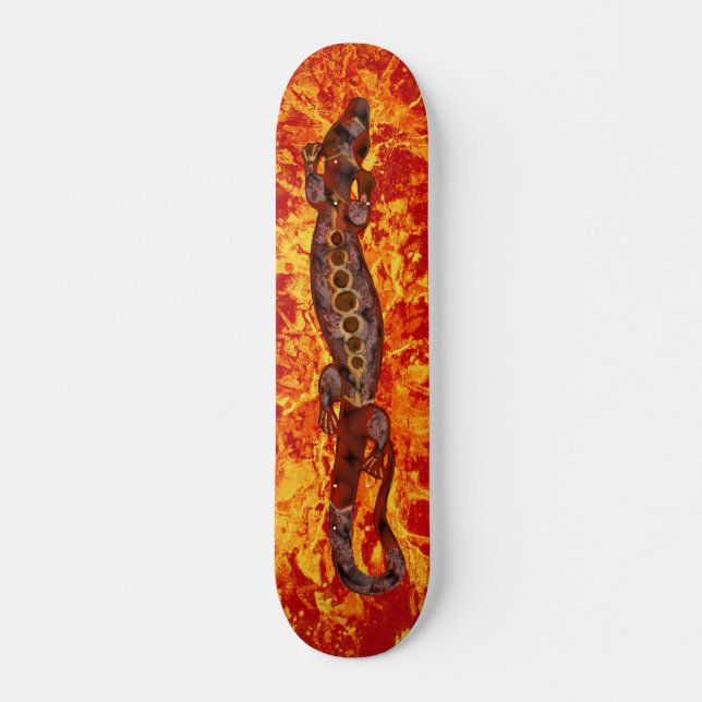 BALI lizard red | Feuerroter Spritzer Skateboard (Vorne)