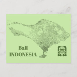 Bali Map Postkarte