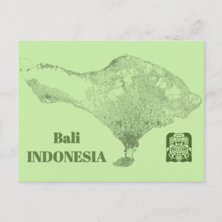 Bali Map Postkarte