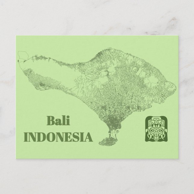 Bali Map Postkarte (Vorderseite)