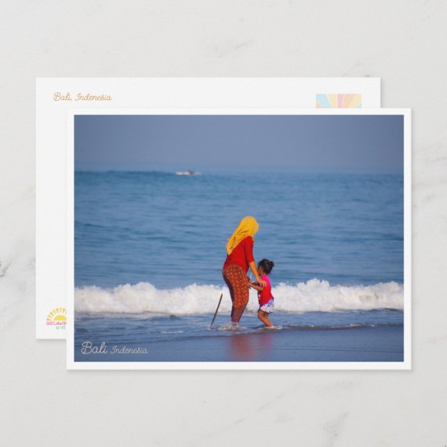 Bali Motherhood Beach Postcard Feiertagspostkarte (Vorne/Hinten)