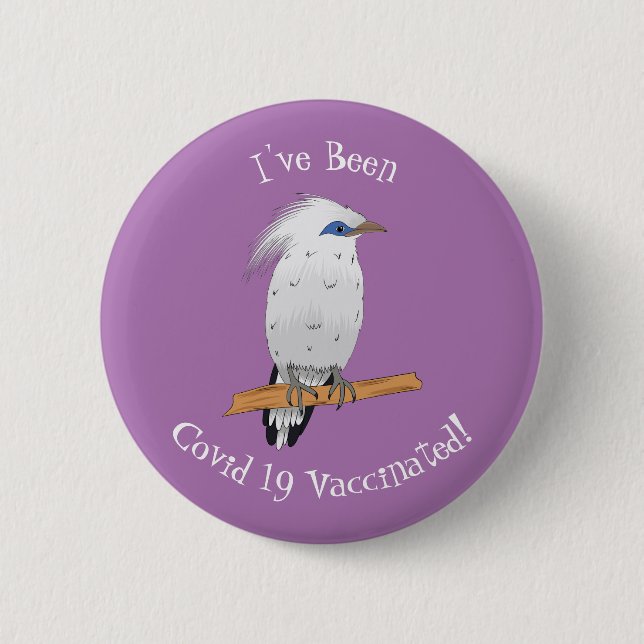 Bali Myna Tropenvogel Button (Vorderseite)