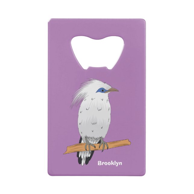 Bali Myna Tropenvogel Geldbeutel Flaschenöffner (Vorderseite)