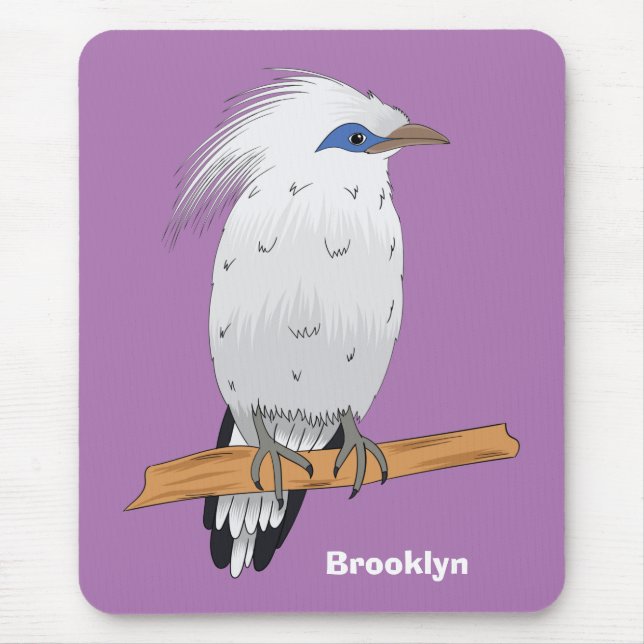 Bali Myna Tropenvogel Mousepad (Vorne)