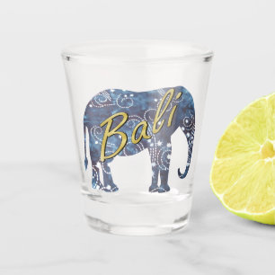 Bali-Nachtbatik-Elefant Schnapsglas